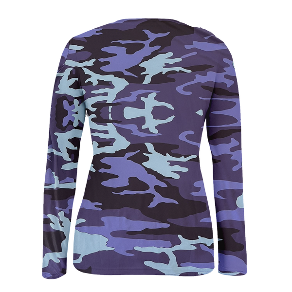 Selkirk pickleball shirt - camo purple women's long sleeve shirt.