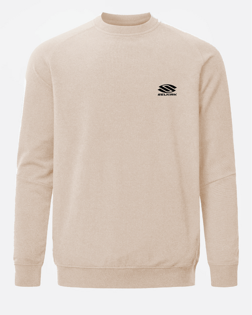 Tan Selkirk Sport TruWear Men's Lifestyle Performance Crewneck with logo on chest