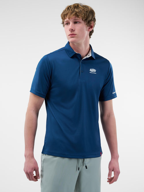 Selkirk Sport Essentials sports-wik men’s short-sleeved pickleball polo shirt.