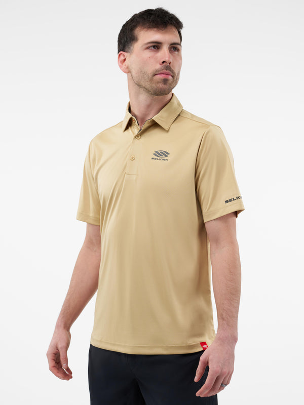 Selkirk Sport Essentials sports-wik men’s short-sleeved pickleball polo shirt.