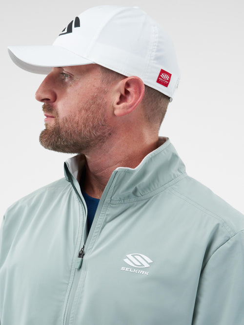 Selkirk Sport Essentials men’s warm-up pickleball full-zip jacket.