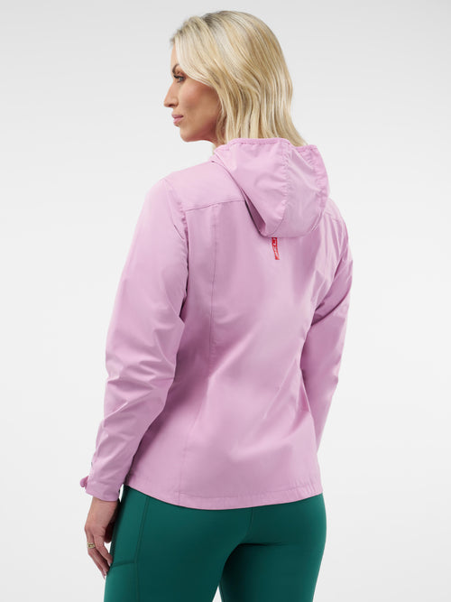 Selkirk Sport Essentials women’s hooded full-zip pickleball windbreaker jacket.