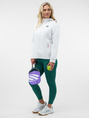 Selkirk Sport Essentials women’s hooded full-zip pickleball windbreaker jacket.