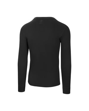 Back view of Selkirk Sport Sideline Soft Cotton Long Sleeve Tee in Black, size XS