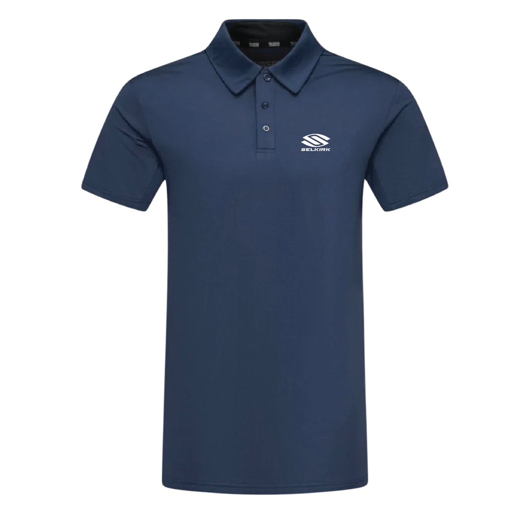 Navy Selkirk TruWear Men's Crest Lifestyle Performance Polo 2.0 with logo