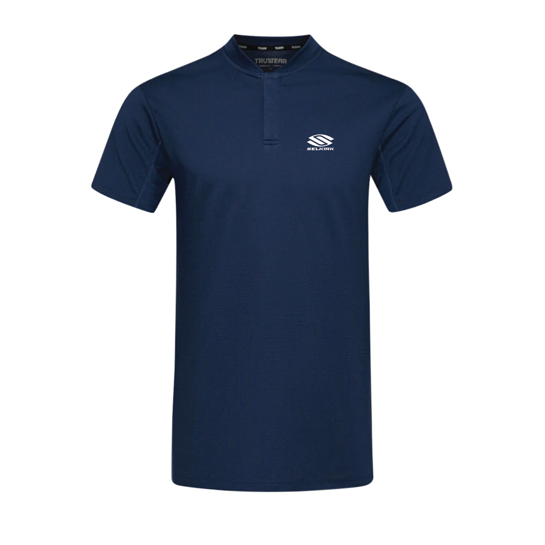 Navy Selkirk TruWear Men's Pinnacle Lifestyle Blade Polo 2.0 with logo