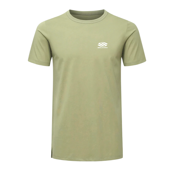 Light green Selkirk TruWear Men's Spectacle 2.0 Lifestyle T-Shirt, made from cotton, modal, and spandex, designed for comfort and breathability.