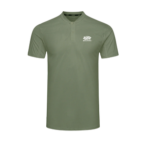 Olive green Selkirk TruWear Men's Vortex Lifestyle Collared Polo with a sleek blade-shaped collar