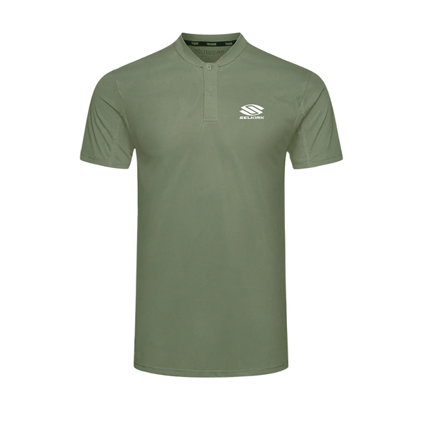 Black Selkirk TruWear Men's Vortex Lifestyle Collared Polo with logo