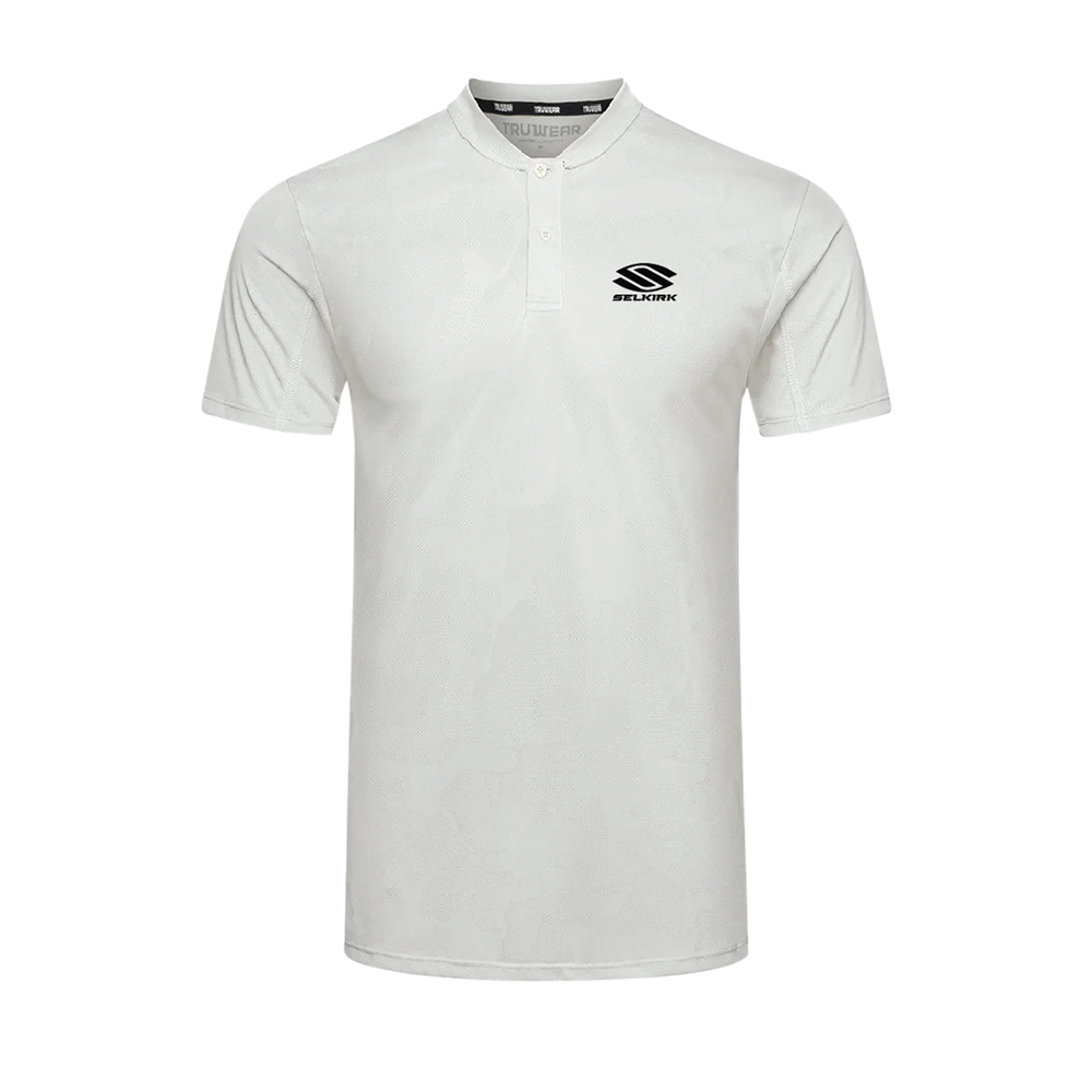 Black Selkirk TruWear Men's Vortex Lifestyle Collared Polo with logo