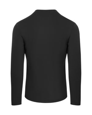 AeroFiber Collection Men's Long-Sleeve Shirt in Black, back view.