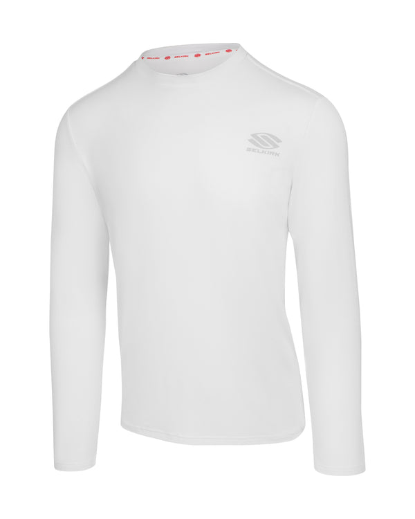 Selkirk AeroFiber Collection Men's Long-Sleeve Shirt in Black, designed for comfort and performance on the pickleball court.
