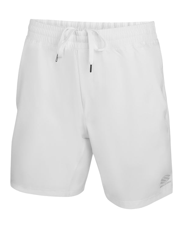 Men's black AeroFiber shorts with elastic waistband and side pockets.