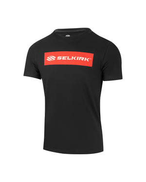 Selkirk Sport Sideline Soft Cotton Short Sleeve Tee in black with red logo
