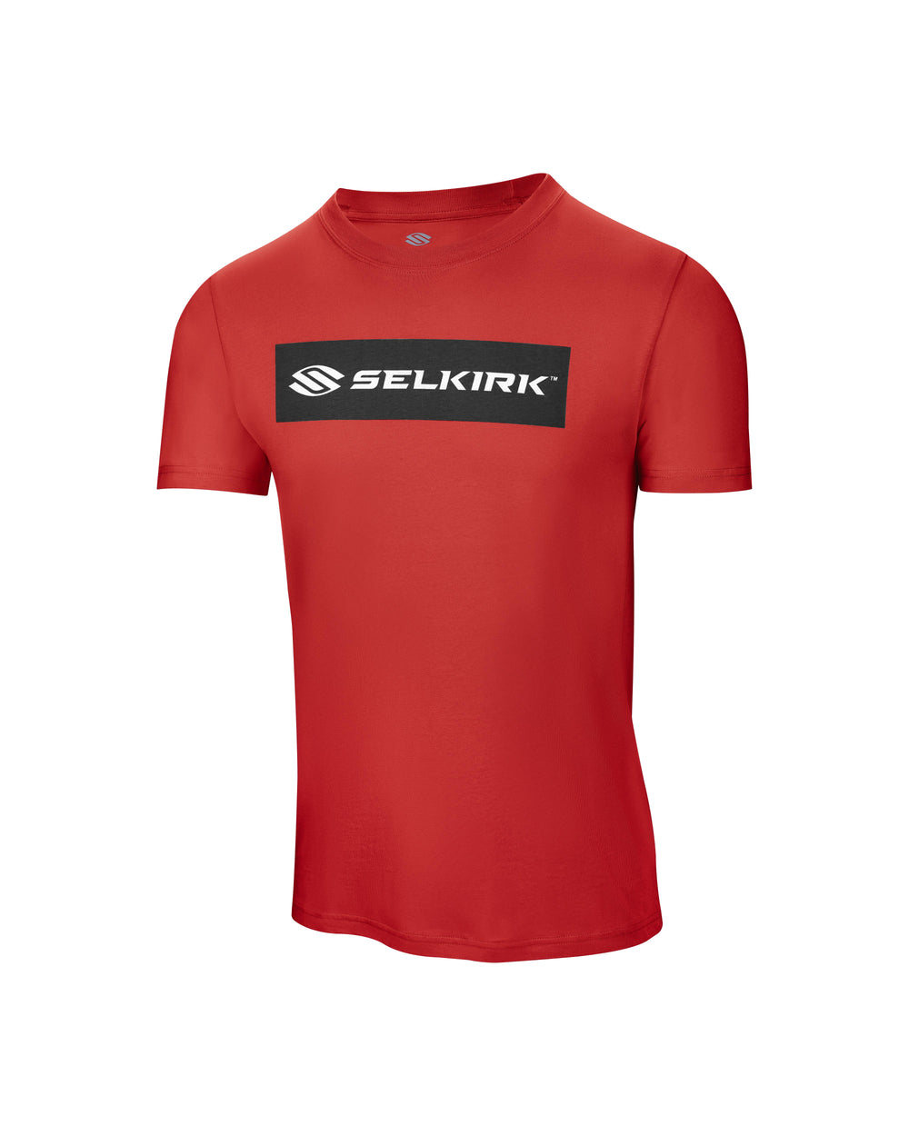 Selkirk Sport Sideline Soft Cotton Short Sleeve Tee in black with red logo