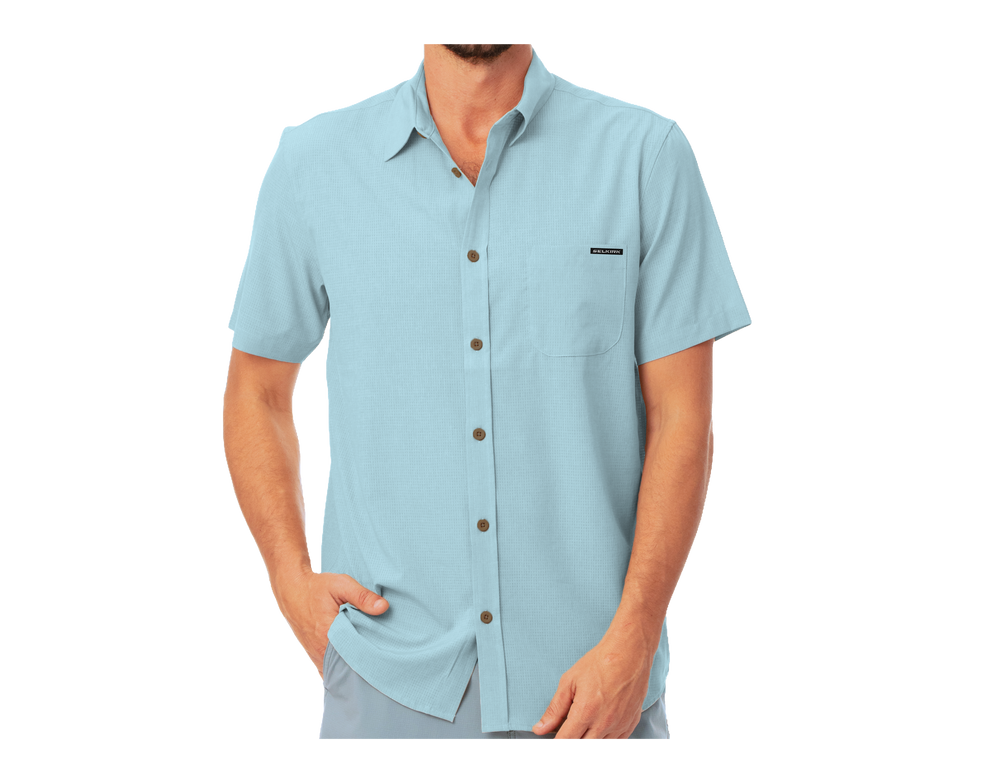 Selkirk Pickleball Spring Owen Collection Men's Horizon UPF50 Tech Short Sleeve Button Down Shirt.