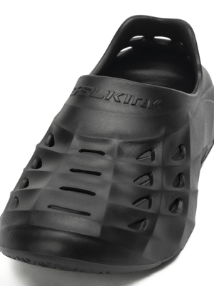 Lightweight black Selkirk Sport Renew Pickleball Recovery Shoe with perforated design.