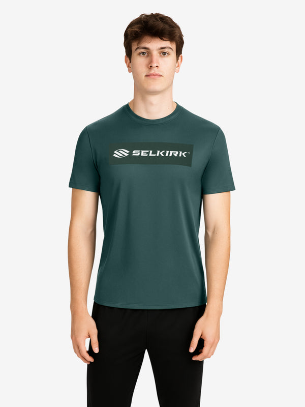 Selkirk Sport Sideline Soft Cotton Short Sleeve Tee in black with red logo