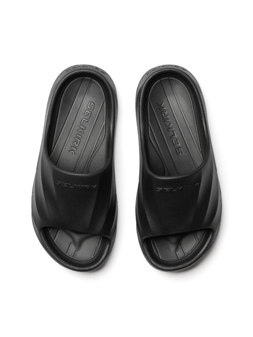Podium Pickleball Slide in Blackout, made of EVA foam, designed for comfort and recovery after pickleball.