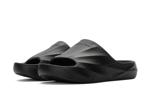 Podium Pickleball Slide in Blackout color, showing open-toe design and EVA foam material.