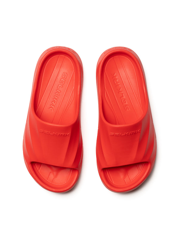 Selkirk pickleball slides shoes in red.
