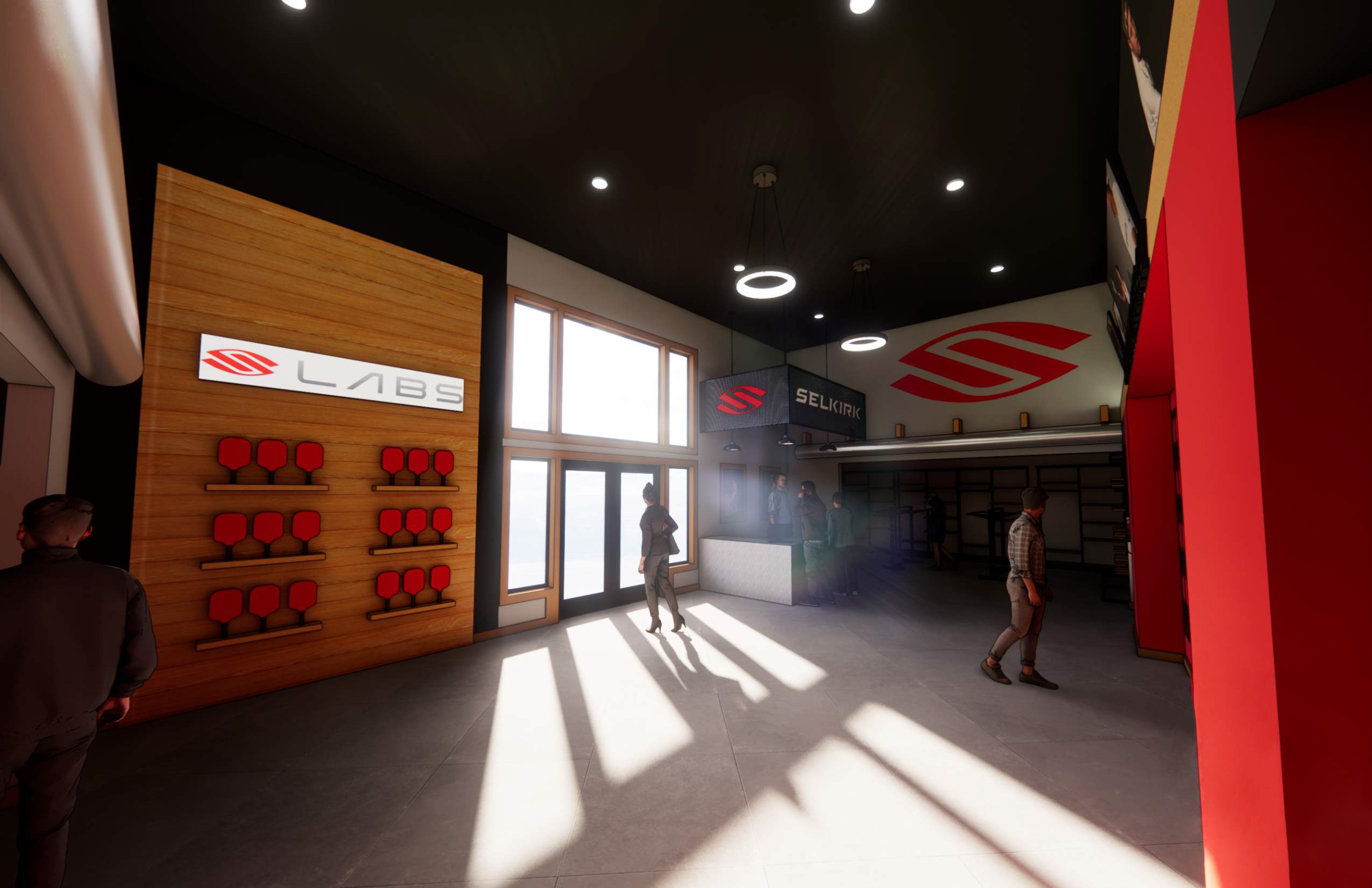 Selkirk pickleball store & pro shop in Coeur d'Alene, Idaho - rendering.