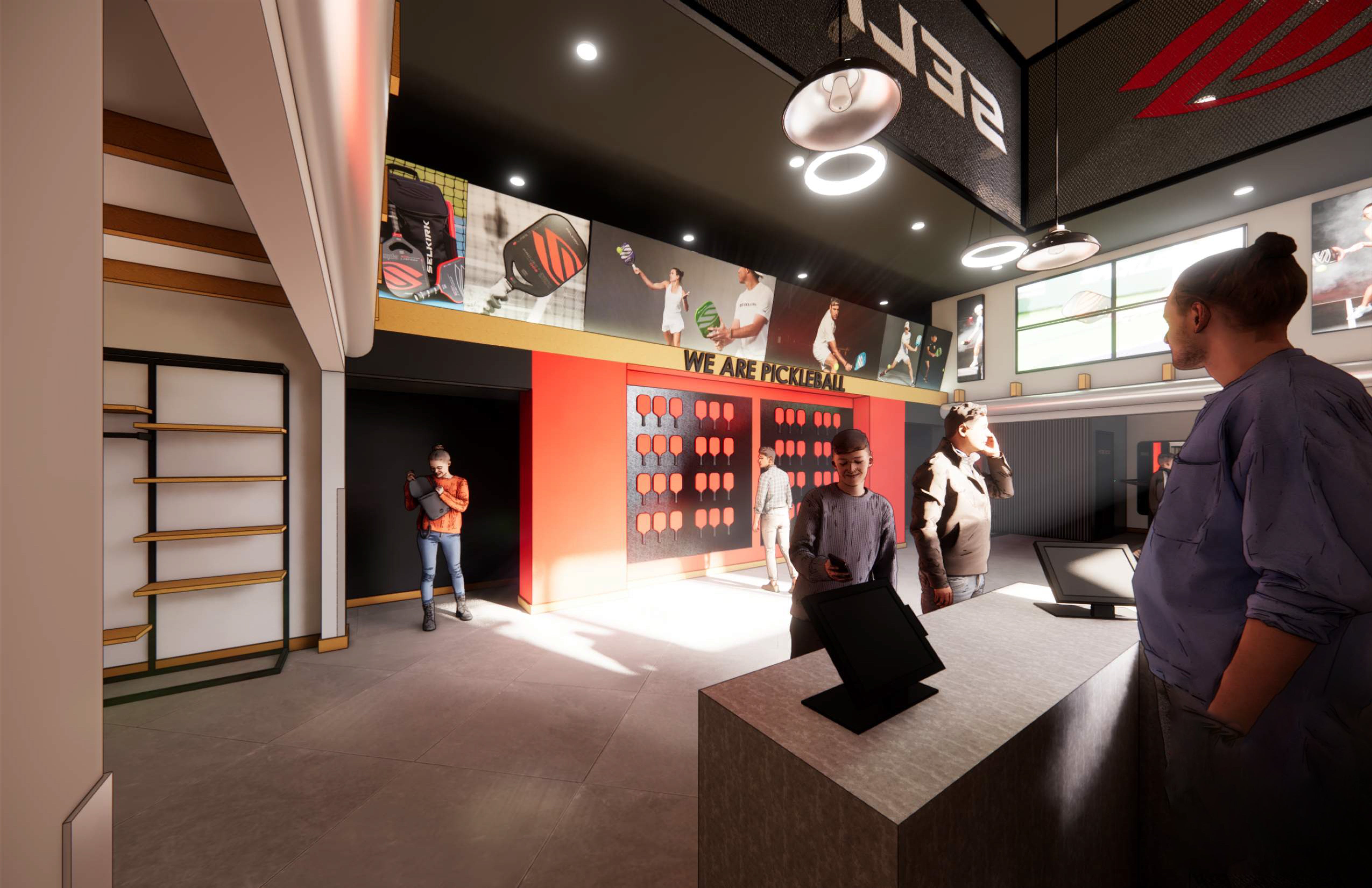 Selkirk pickleball store & pro shop in Coeur d'Alene, Idaho - rendering.