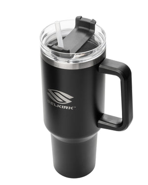 40 oz. Selkirk Sport Premium Tumbler in Black with secure lid and straw