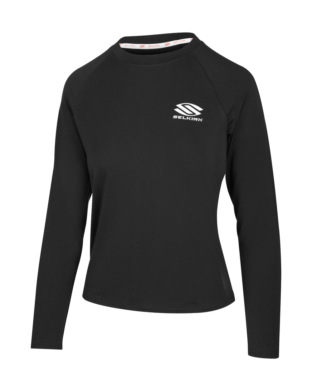 AeroFiber Collection Women's Long-Sleeve Shirt in black, designed for comfort and performance on the pickleball court.