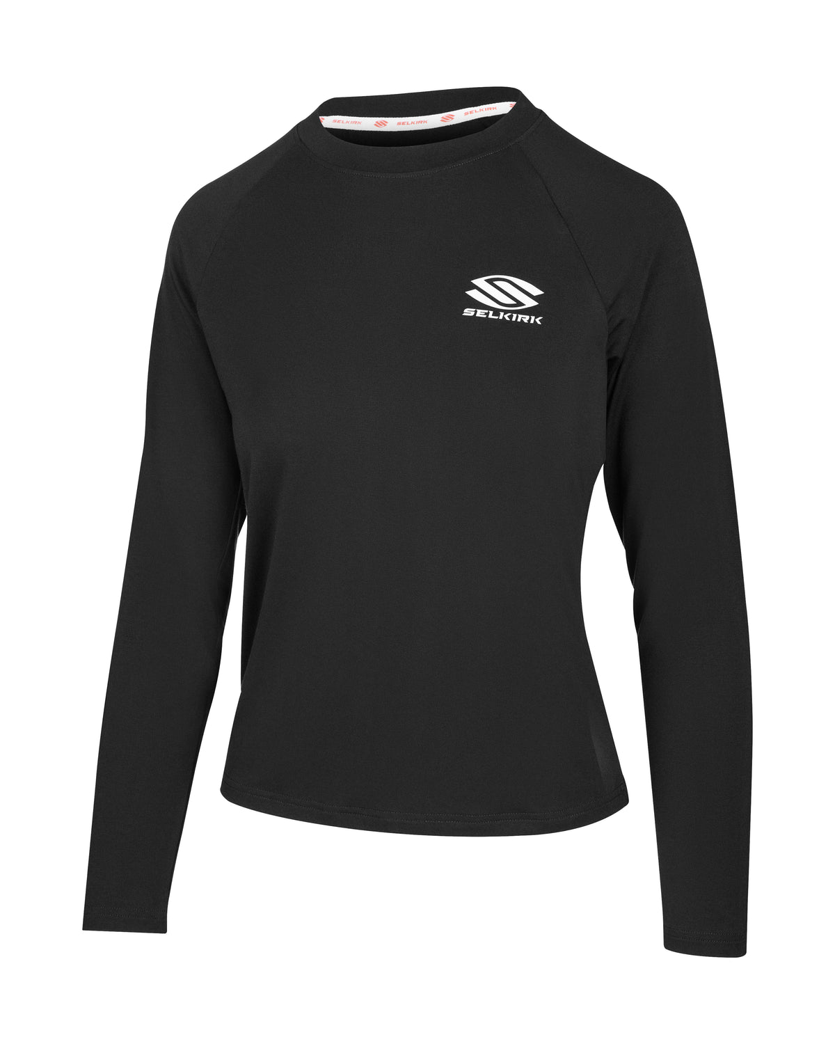 AeroFiber Collection Women's Long-Sleeve Shirt in black, designed for comfort and performance on the pickleball court.