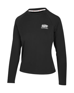 AeroFiber Collection Women's Long-Sleeve Shirt in black, designed for comfort and performance on the pickleball court.