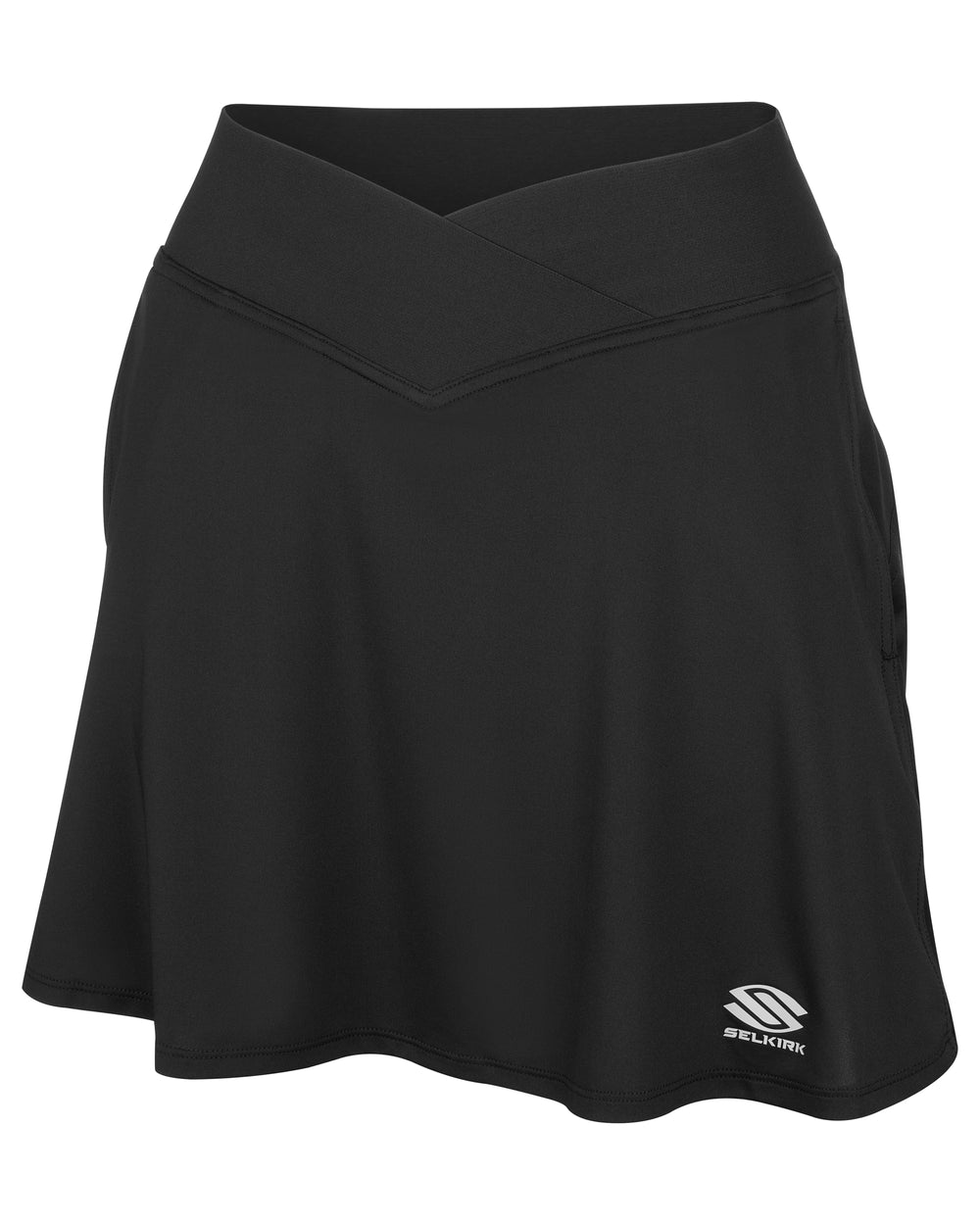 AeroFiber Collection women's black skirt with a flattering v-shaped waist