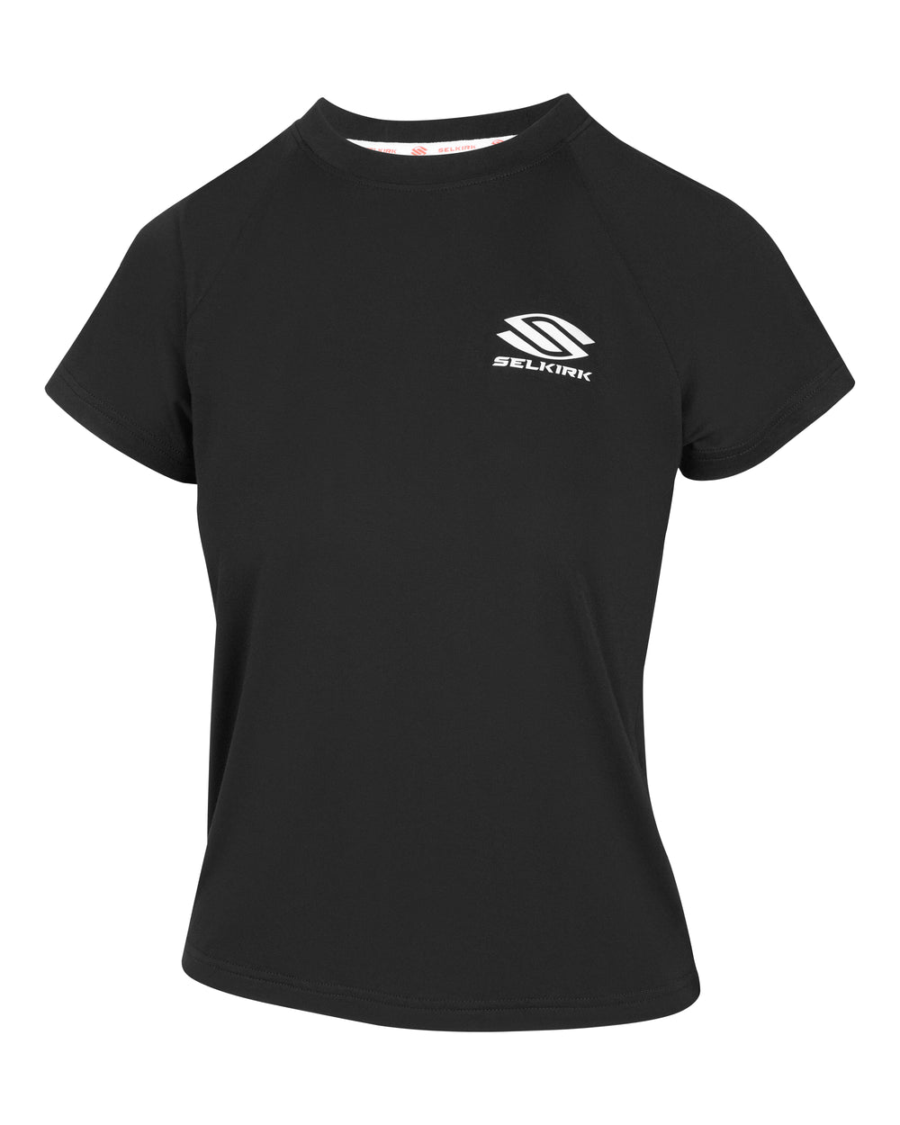 AeroFiber Collection Women's Short-Sleeve Shirt in black, size XS, featuring Selkirk logo.