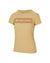 Tan Selkirk Sport Women's Sideline Soft Cotton Short Sleeve Tee with a brown stripe