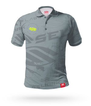Cool Gray Selkirk Emblem Men's Polo with Stretch-Wik Technology
