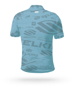 Crafted for Selkirk Sport pickleball athletes and fans, introducing the Selkirk Emblem Men's Polo pickleball shirt with Selkirk's Stretch-Wik Technology in Gray, Blue, and Green. Perfect for pickleball players.