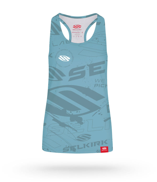 Slate Blue Emblem Series Women's Tank Top with Selkirk logo and design features