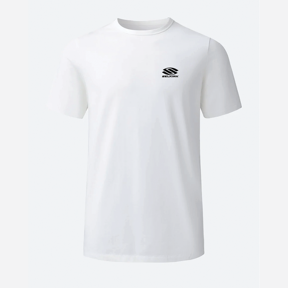 Black Selkirk Sport men's t-shirt with logo on chest.