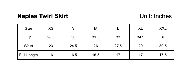 size chart