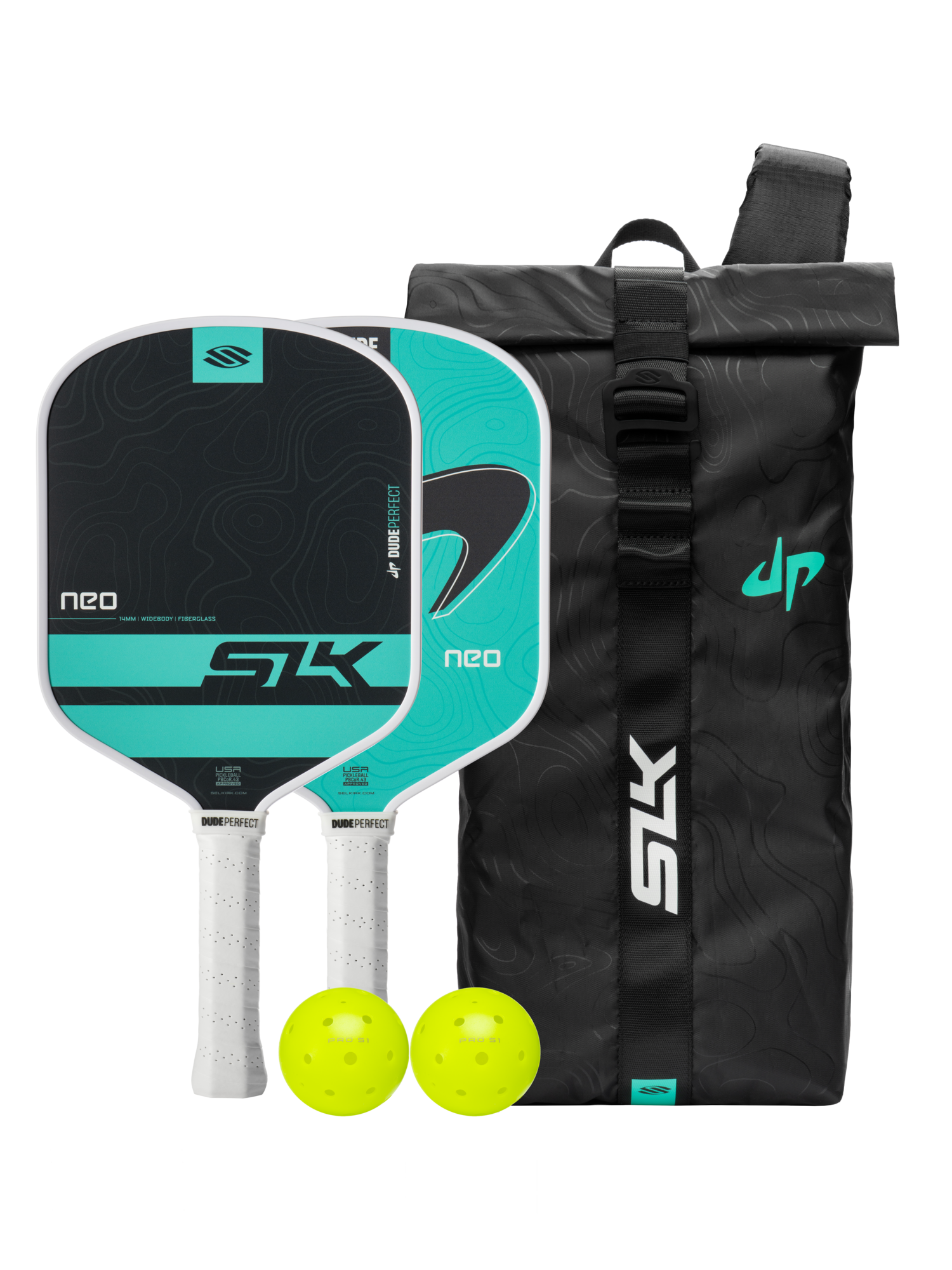 Dude Perfect SLK Neo Fiberglass Pickleball Paddle Bundle