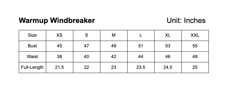 size chart