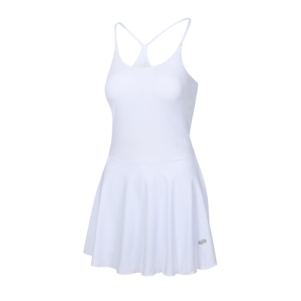 Selkirk pickleball Purple Blossom AvaLee Women's Single-Strap Court Dress with a flared skirt and double straps.