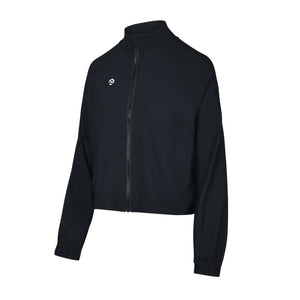 Ava Lee Women's Warmup Pickleball Windbreaker in black, featuring a zip front and elastic cuffs.