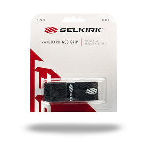 Selkirk Sport Vanguard Geo Pickleball Overgrip packaging showing the product and its color black