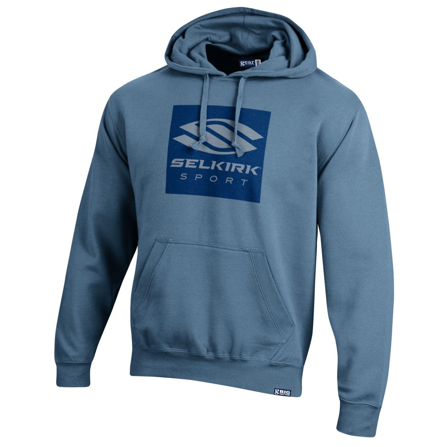 Blue Selkirk Box Logo V2 Pullover Fleece Hoodie