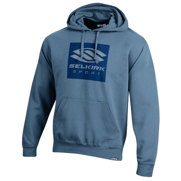 Blue Selkirk Box Logo V2 Pullover Fleece Hoodie with large logo on front