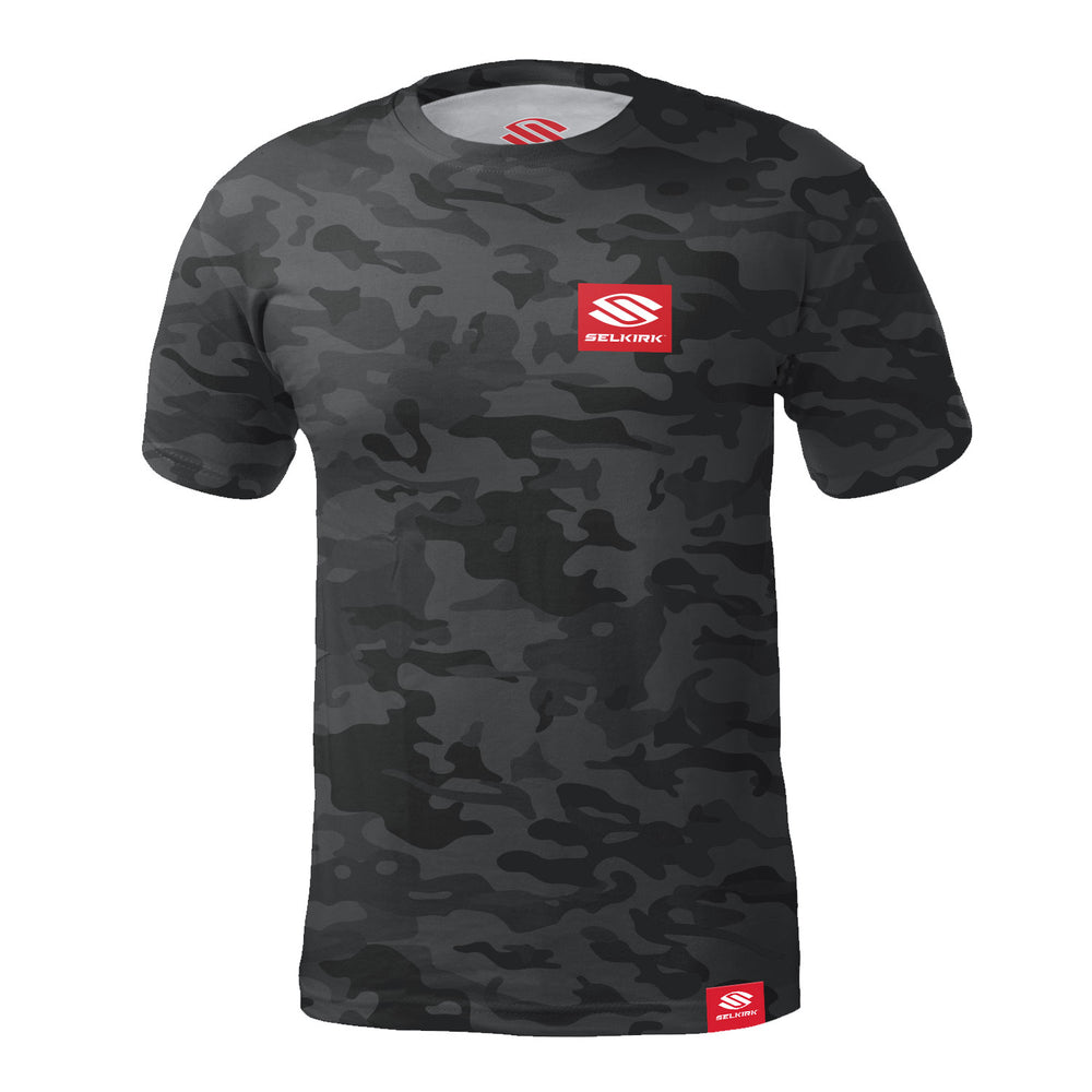 Selkirk Men's Red Label Short Sleeve Crew in camo pattern with Stretch-Wik Technology