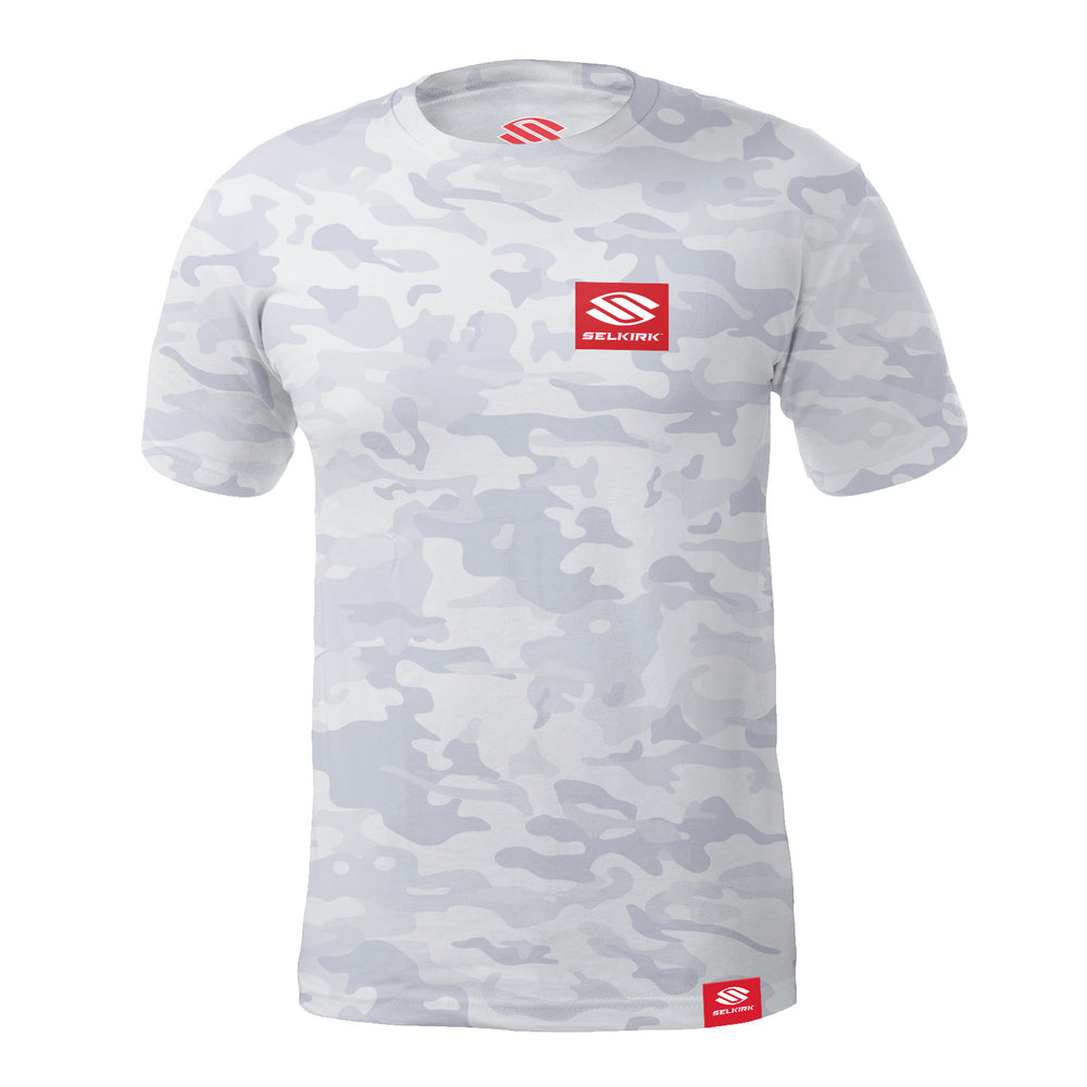 Selkirk Men's Red Label Short Sleeve Crew in camo pattern with Stretch-Wik Technology