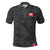 Black Selkirk Men's Red Label Polo featuring a camo pattern and Stretch-Wik Technology