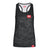 Selkirk Women's Red Label Tank Top in black camo with Stretch-Wik Technology, featuring logo on front.